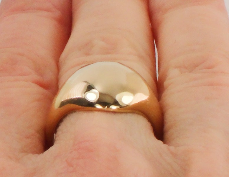 Vintage Solid 14k Yellow Gold Polished Dome Ring Size 6