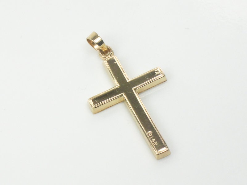 Vintage 14k Yellow Gold Cross Pendant Christian Religious Jewelry