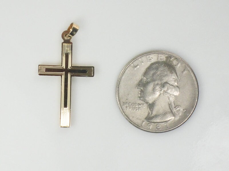 Vintage 14k Yellow Gold Cross Pendant Christian Religious Jewelry