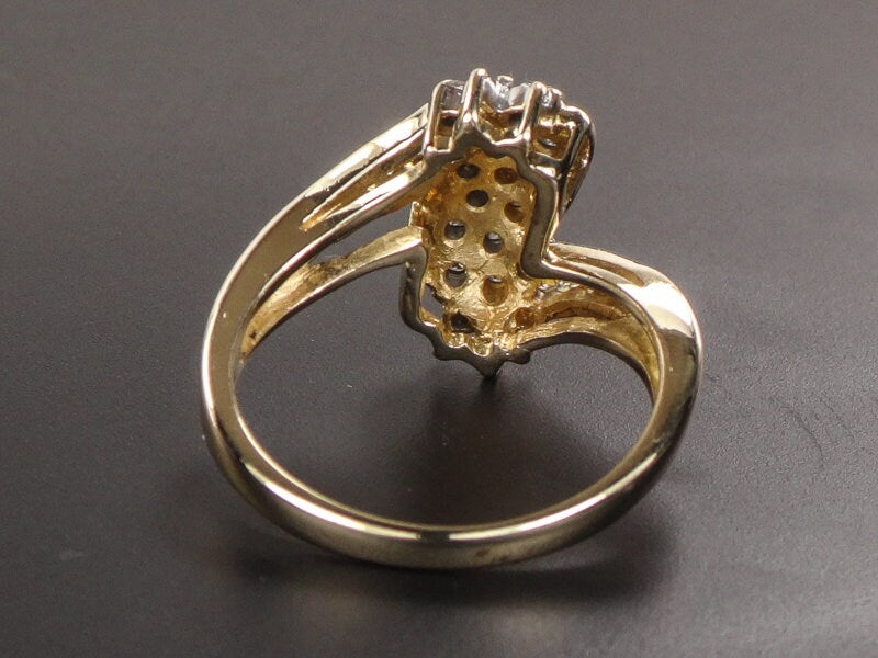 Vintage 14k Yellow Gold Natural Diamond Cluster Everyday Ring Approx .50 CTS TDW Size 6.5