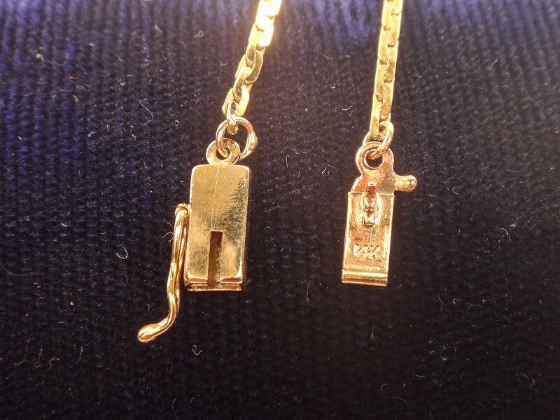 Vintage 14k Cultured Pearl Diamond V Necklace - Bridal Necklace Approx 17.5"