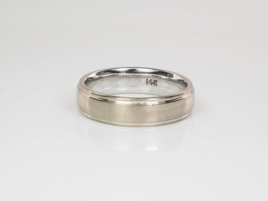 Vintage 14k White Gold Wedding Band 5 MM Wedding Ring Size 7