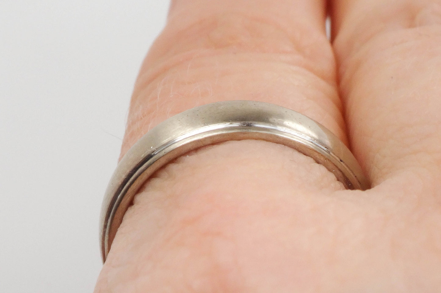 Vintage 14k White Gold Wedding Band 5 MM Wedding Ring Size 7