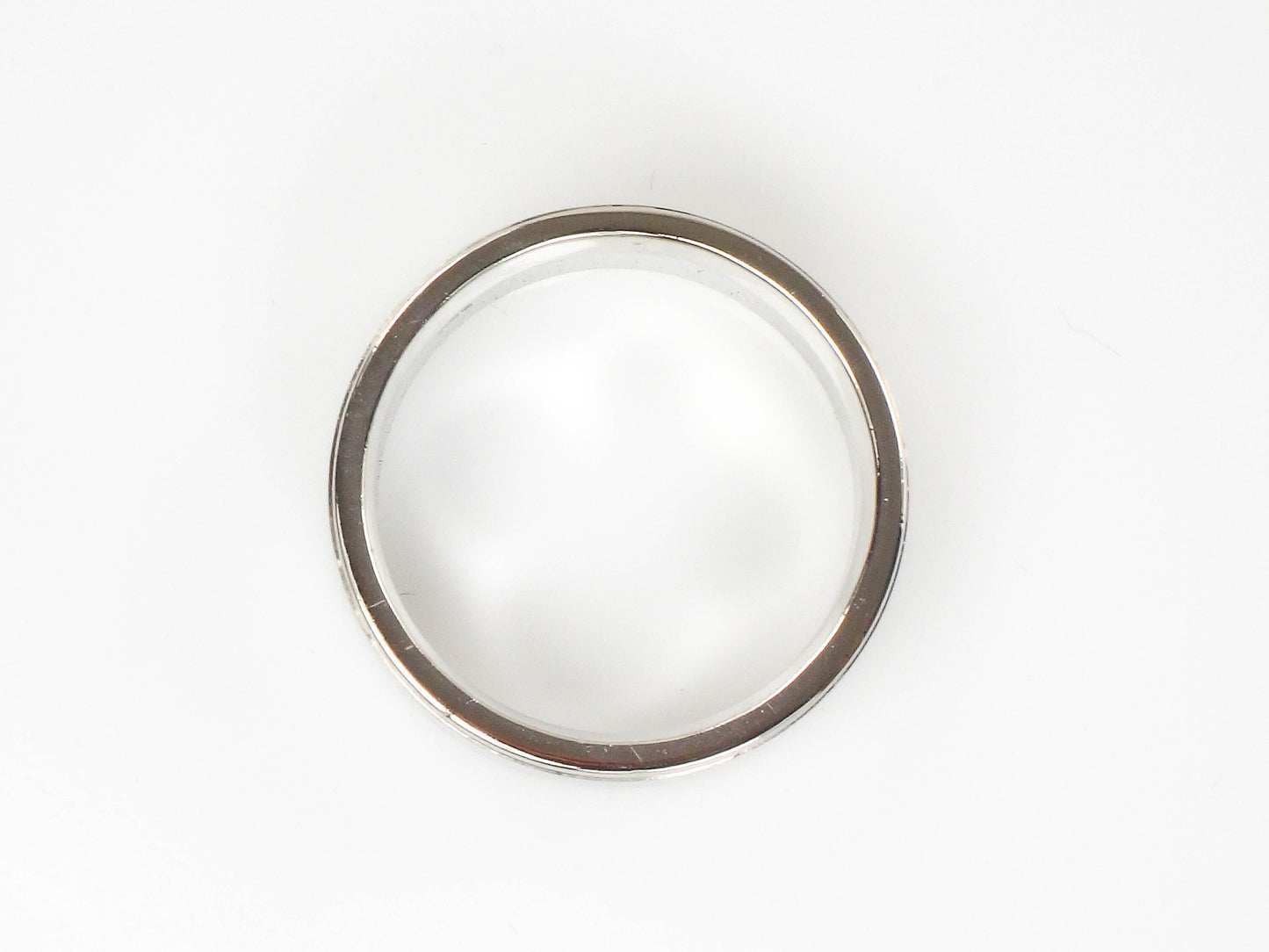 Vintage 14k White Gold Wedding Band 6.7 MM Wedding Ring Size 8