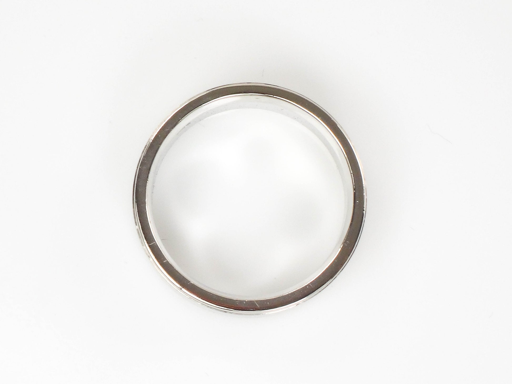 Vintage 14k White Gold Wedding Band 6.7 MM Wedding Ring Size 8