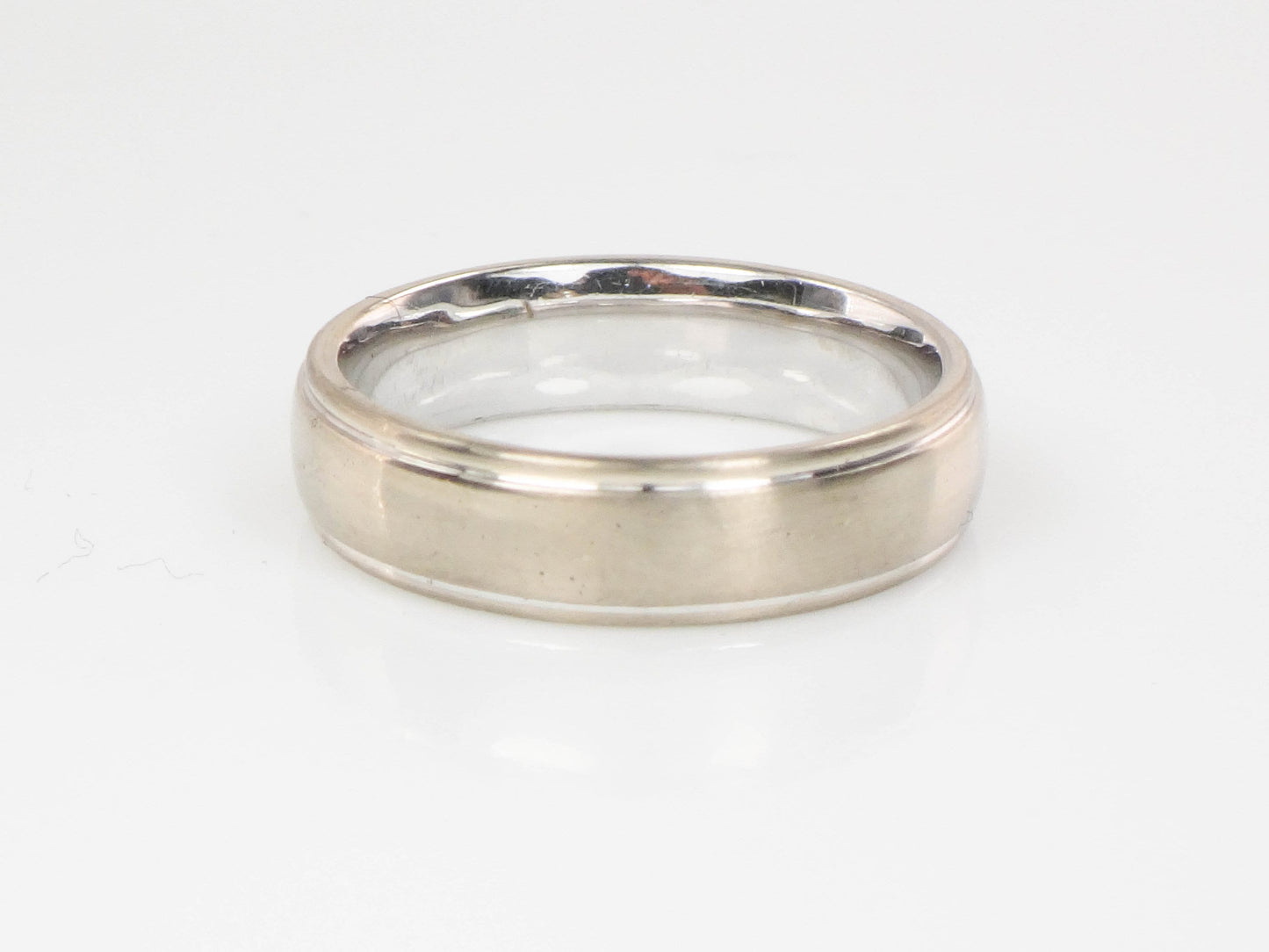 Vintage 14k White Gold Wedding Band 5 MM Wedding Ring Size 7
