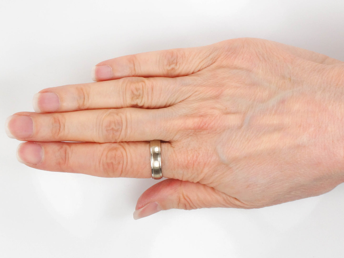 Vintage 14k White Gold Wedding Band 5 MM Wedding Ring Size 7