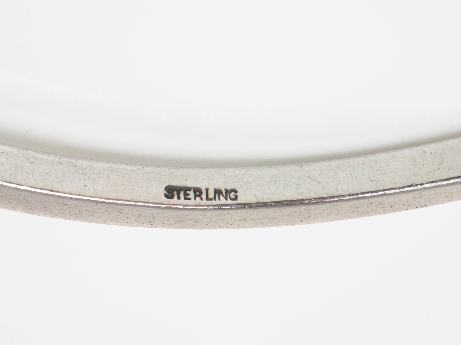 Vintage Sterling Silver Twisted Bangle Bracelet, Heavy Slip On Stacking Bangle 7 7/8"