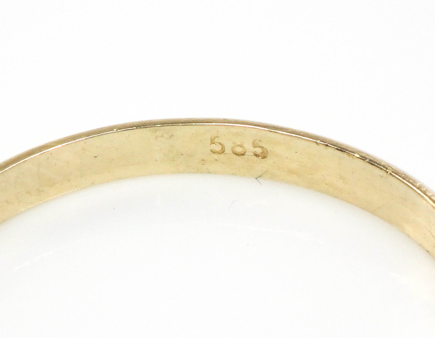 Vintage Thin 14k Yellow Solid Gold Wedding Band 2.4 MM Stacking Ring - Size 10.75