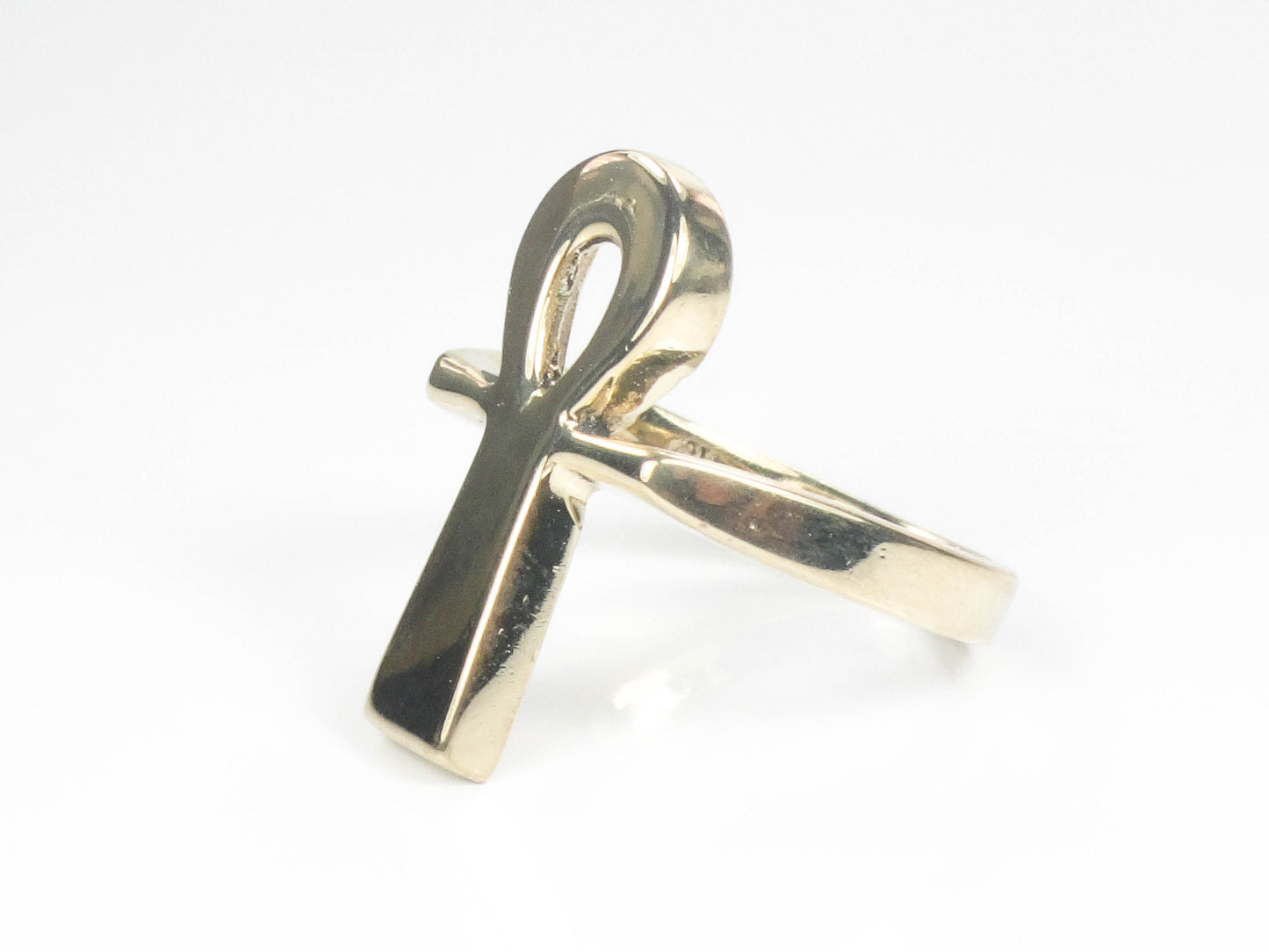 Vintage 14k Gold Ankh Ring, 14k Gold Egyptian Ankh Ring, Everyday Ring, Size 5.25