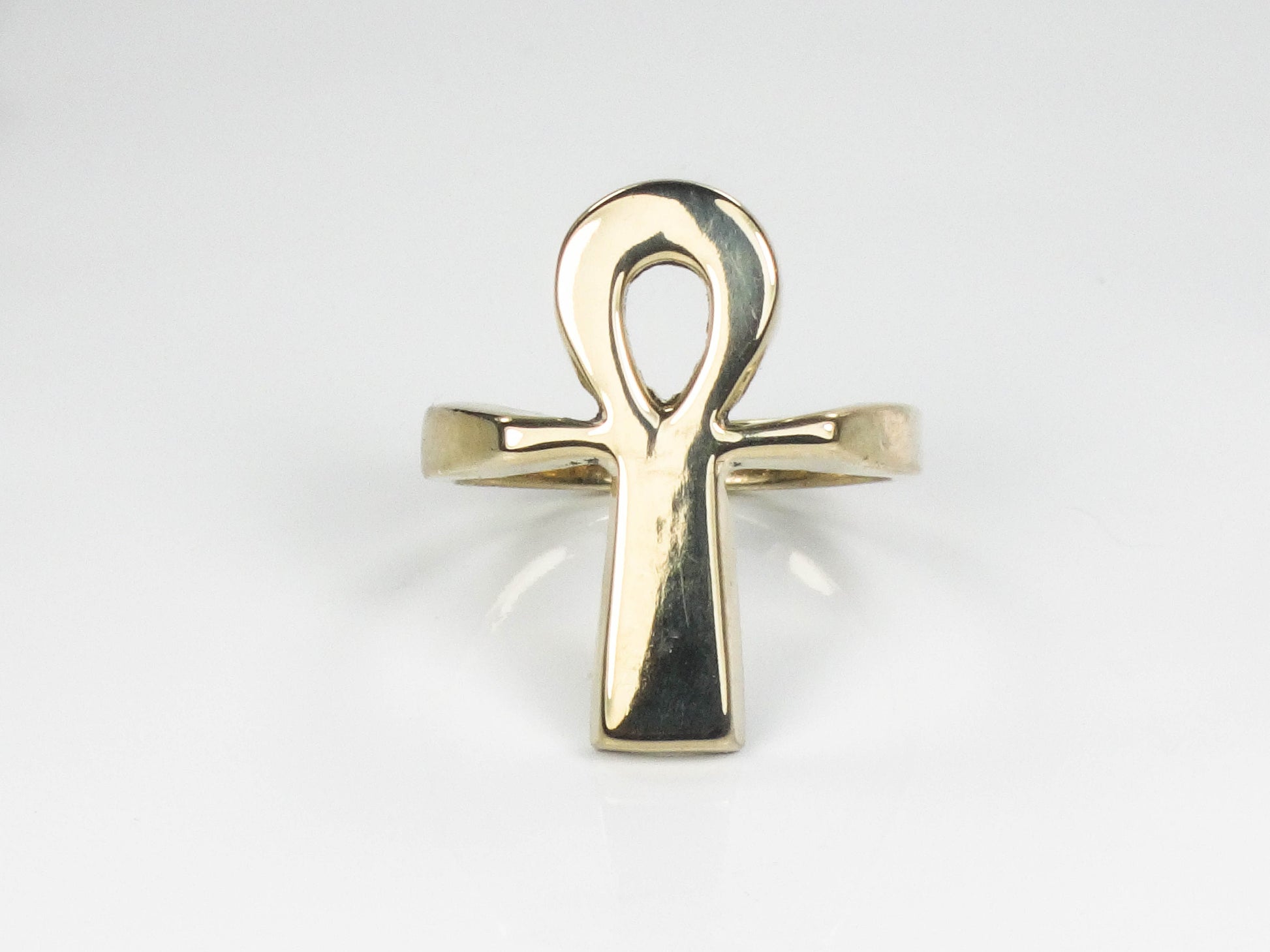 Vintage 14k Gold Ankh Ring - Egyptian Key of Life, Size 5.25