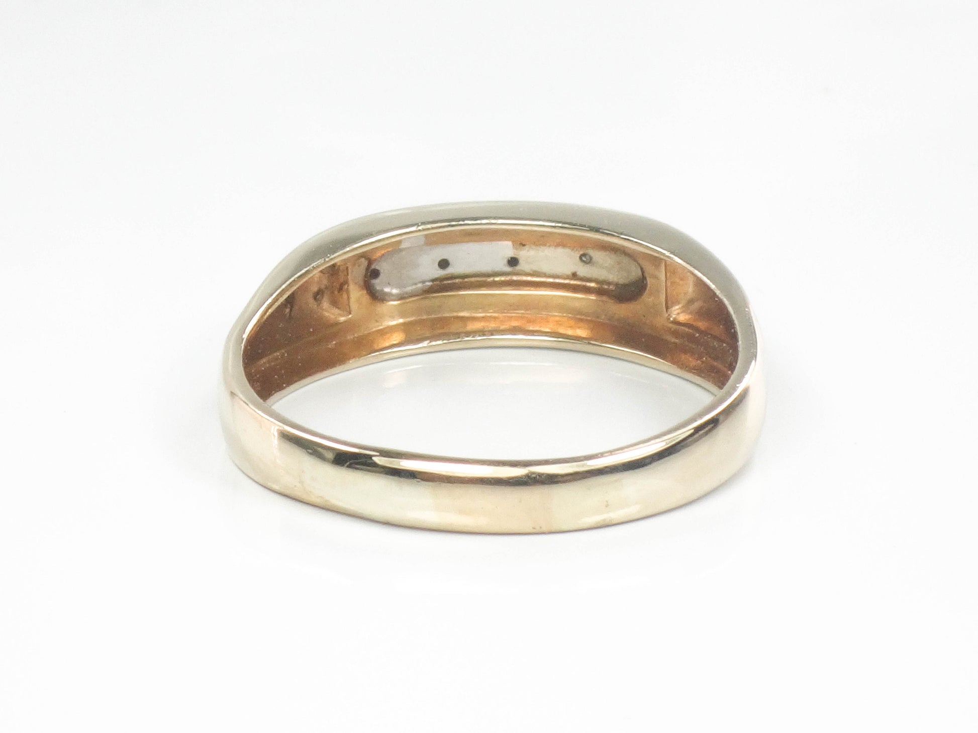 Vintage 14k Two Tone Gold Diamond Wedding Band Size 11