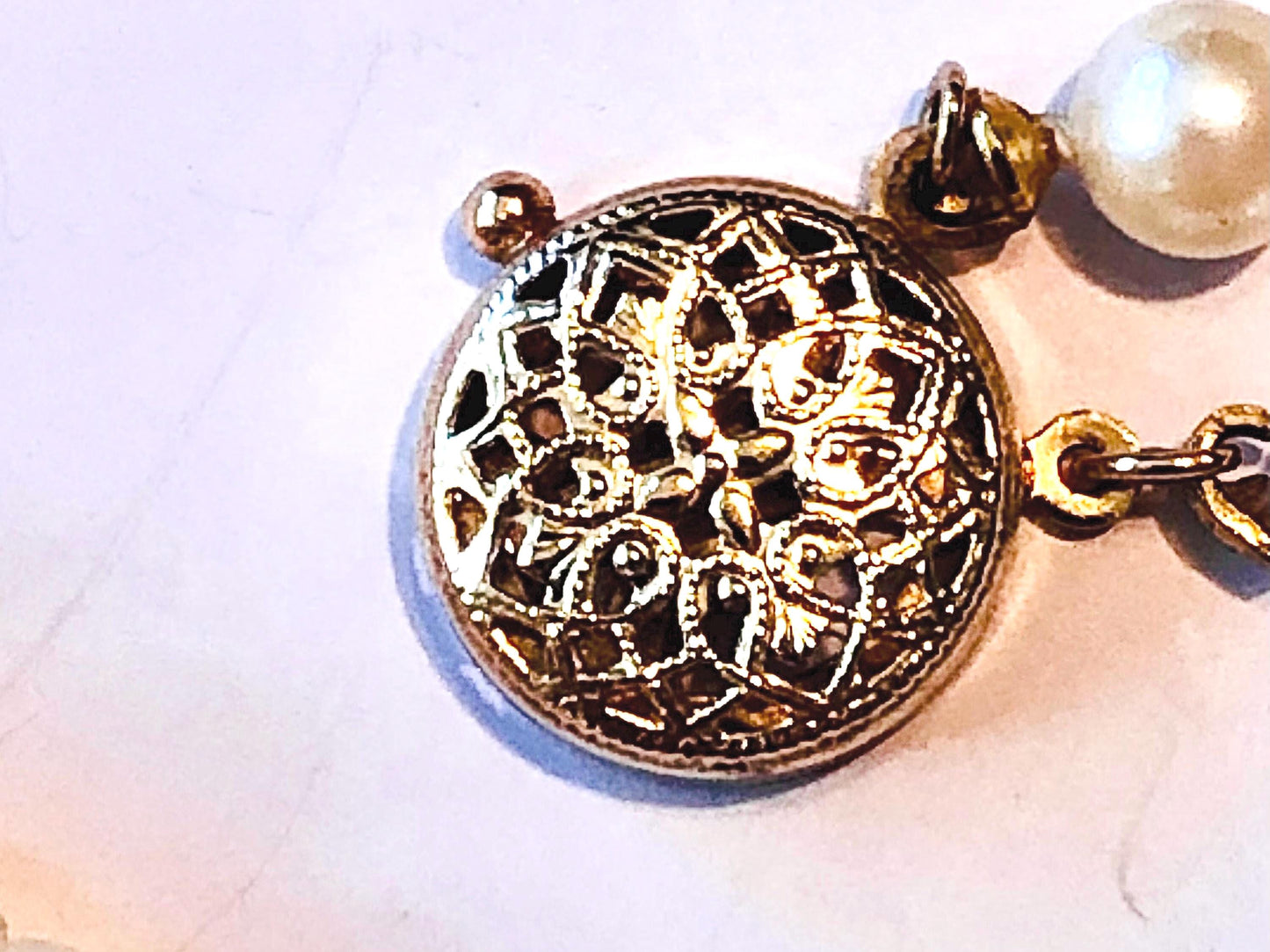 Vintage 14k Gold Saltwater Pearl Necklace: Double Strand Bridal Jewelry, 5MM, 23"