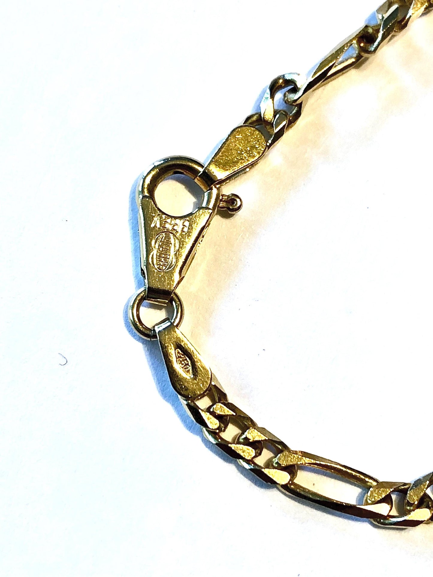 Vintage 18k Yellow Gold Solid Gold Figaro Style Link Chain 20" 3.0 mm Unisex