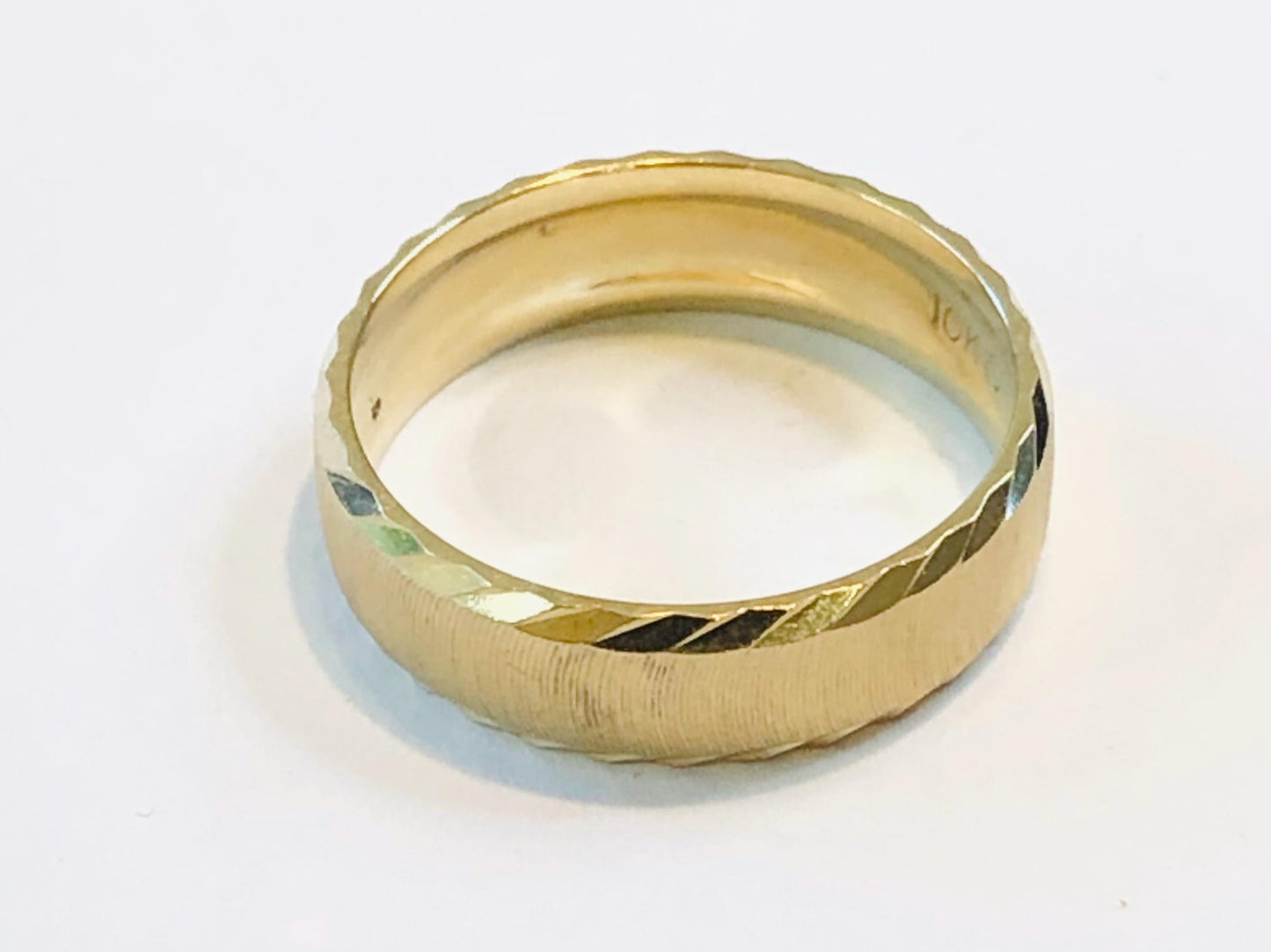 Vintage 10k Yellow Gold Wedding Band 6 mm Solid Gold Wedding Ring - Men's Wedding Band - Size 10