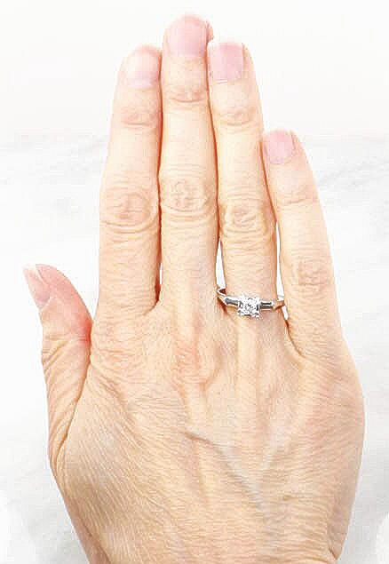 Vintage 14k White Gold Round Solitaire Diamond Ring Approx .25 Carats Natural Diamond Ring Size 8
