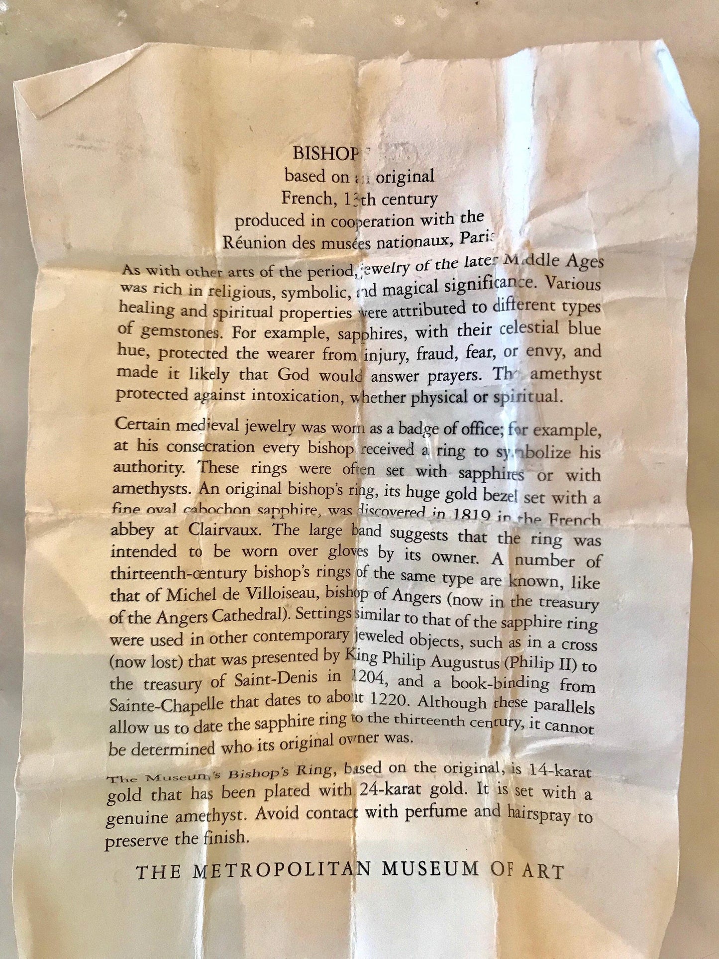 Vintage Metropolitan Museum of Arts Onyx Ring MMA Sterling Silver Bishop's Ring Size 7