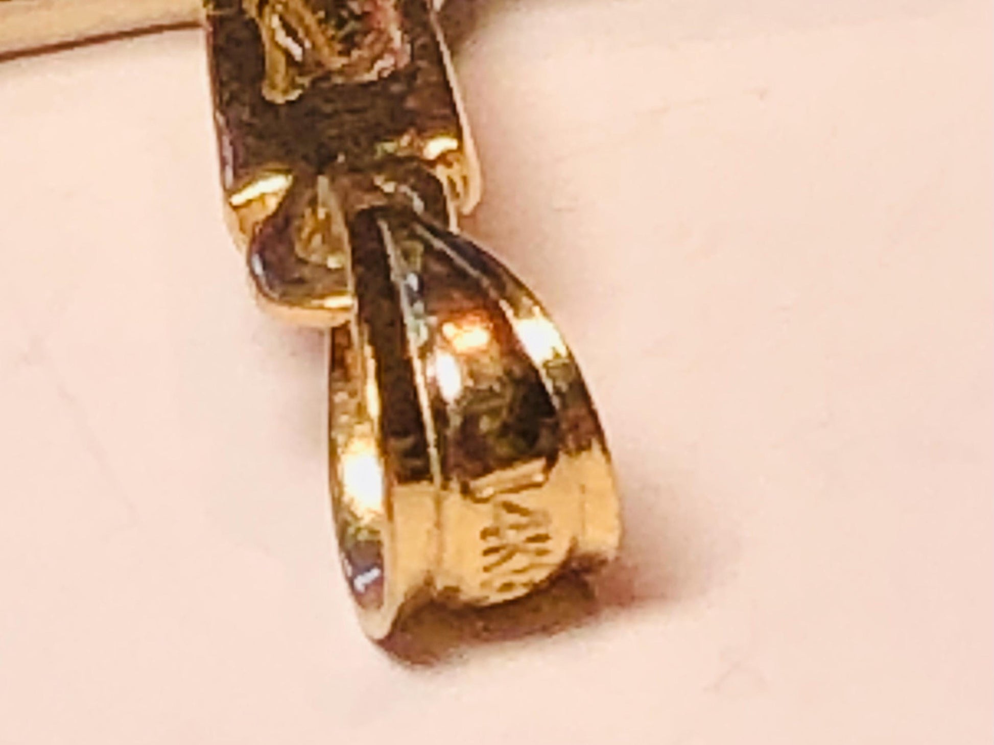 Vintage Solid 14k Two Tone Gold Modern Style Crucifix Cross Pendant, Unisex Cross