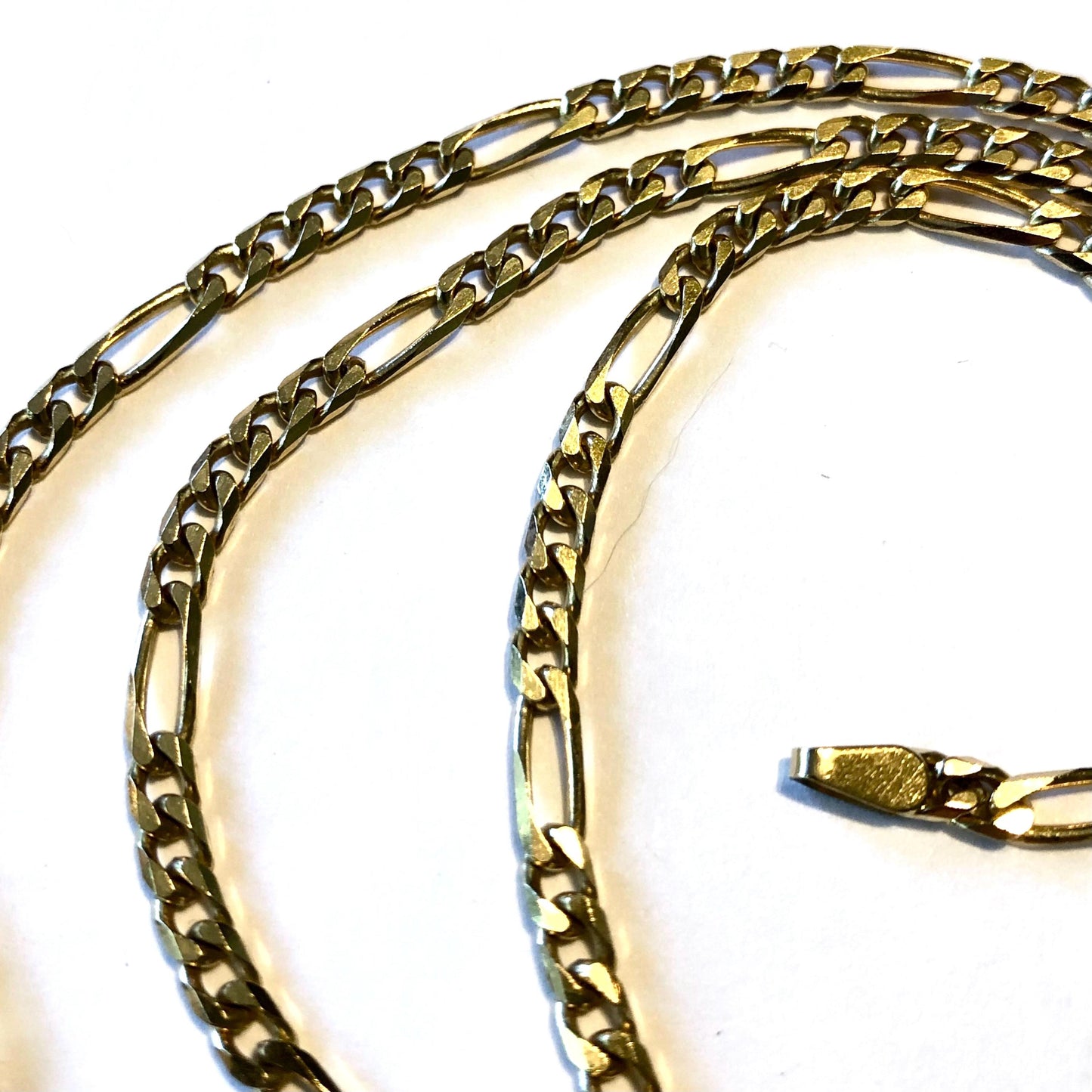 Vintage 18k Yellow Gold Solid Gold Figaro Style Link Chain 20" 3.0 mm Unisex