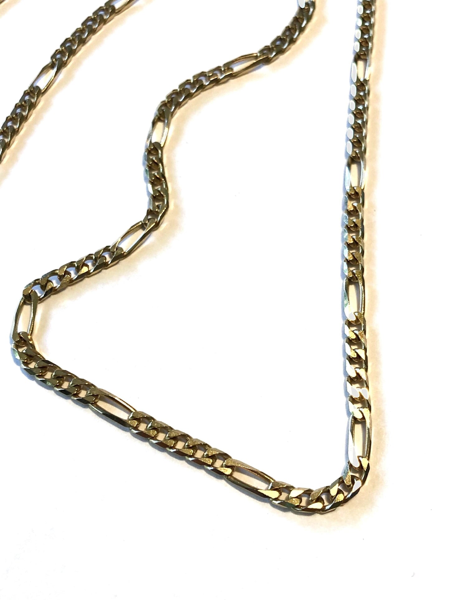 Vintage 18k Yellow Gold Solid Gold Figaro Style Link Chain 20" 3.0 mm Unisex