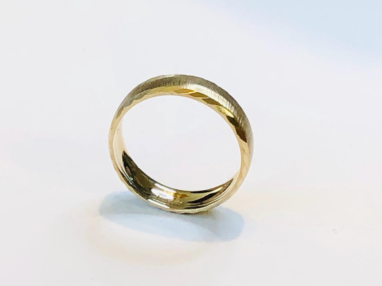 Vintage 10k Yellow Gold Wedding Band 6 mm Solid Gold Wedding Ring - Men's Wedding Band - Size 10