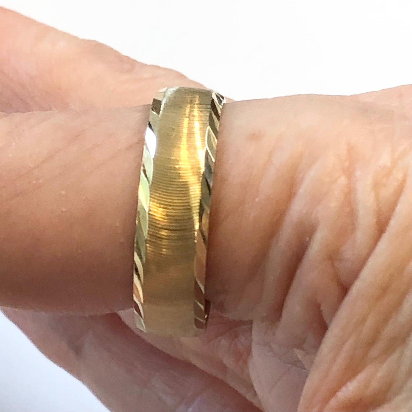 Vintage 10k Yellow Gold Wedding Band 6 mm Solid Gold Wedding Ring - Men's Wedding Band - Size 10