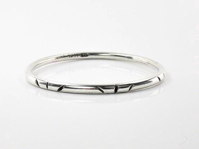 Sterling Silver Bangle Bracelet - Vintage Mexico Slip on Style - 8 1/4" Circumference