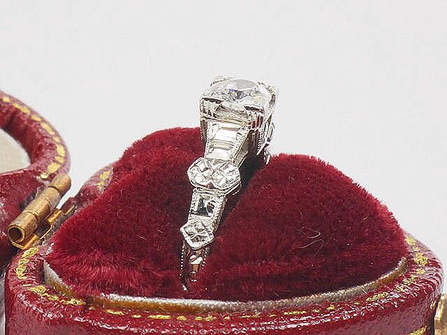 Vintage 18k White Gold Old European Cut Natural Diamond Engagement Ring Art Deco Orange Blossom Engagement Ring Approx 1/3 Carat Solitaire