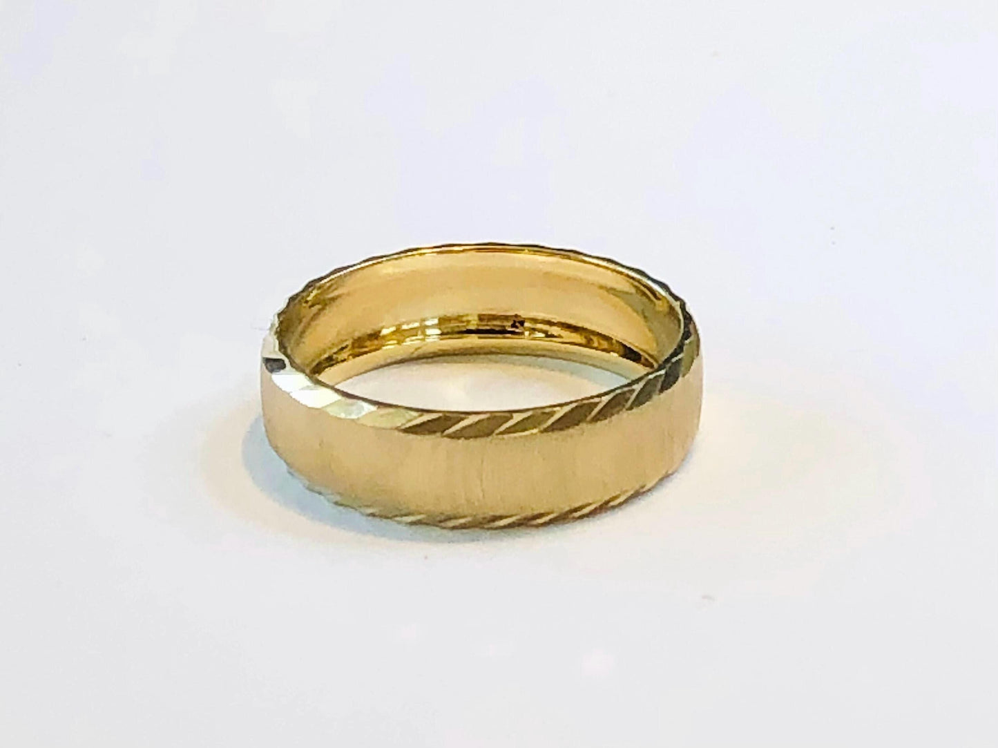 Vintage 10k Yellow Gold Wedding Band 6 mm Solid Gold Wedding Ring - Men's Wedding Band - Size 10