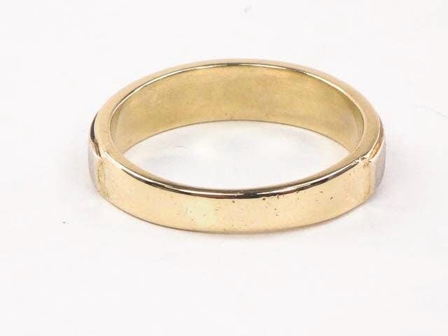 Vintage 14k Two-Tone Gold Wedding Band Ring - 1970s Size 8.75