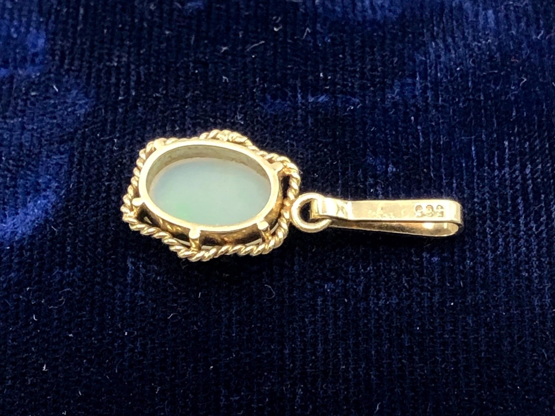 14k Yellow Gold Opal Pendant - Natural Gemstone - October Birthstone - Fine Vintage Jewelry