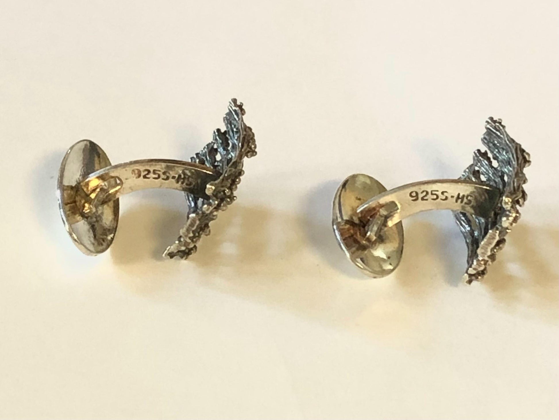 Vintage Hermann Siersbol Sterling Silver Brutalist Gate Style Cufflinks, Men's Accessory, Danish Silver