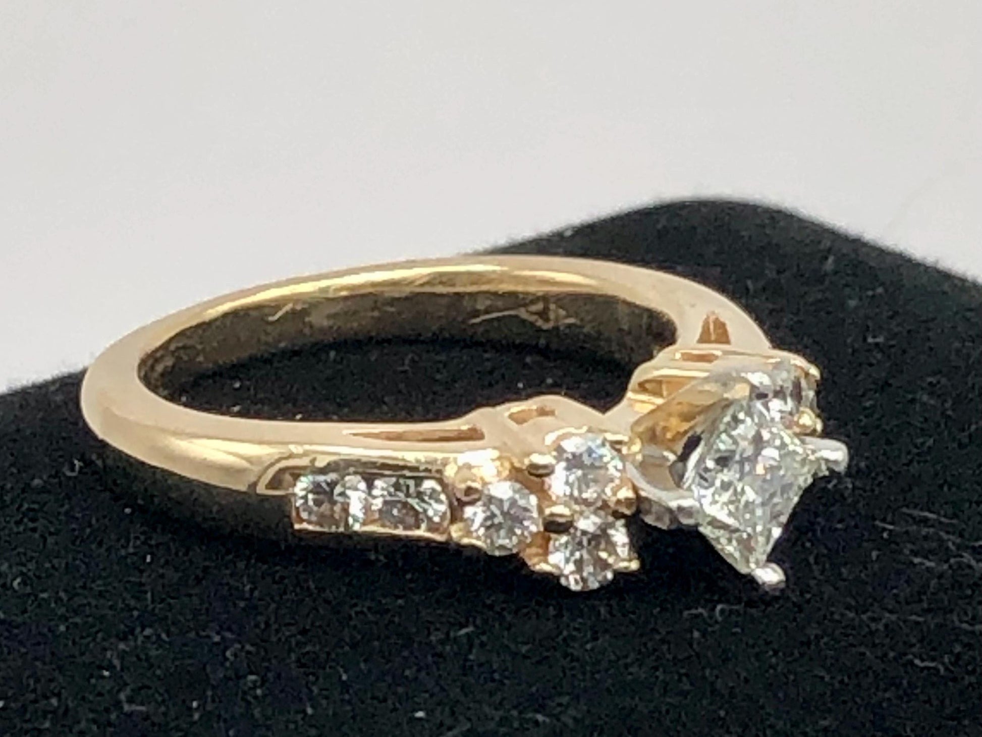 Vintage 14k Two Tone Gold Princess Cut Natural Diamond Engagement Ring, Square Diamond Ring, 1 CTS Total Diamond Weight Size 6.25