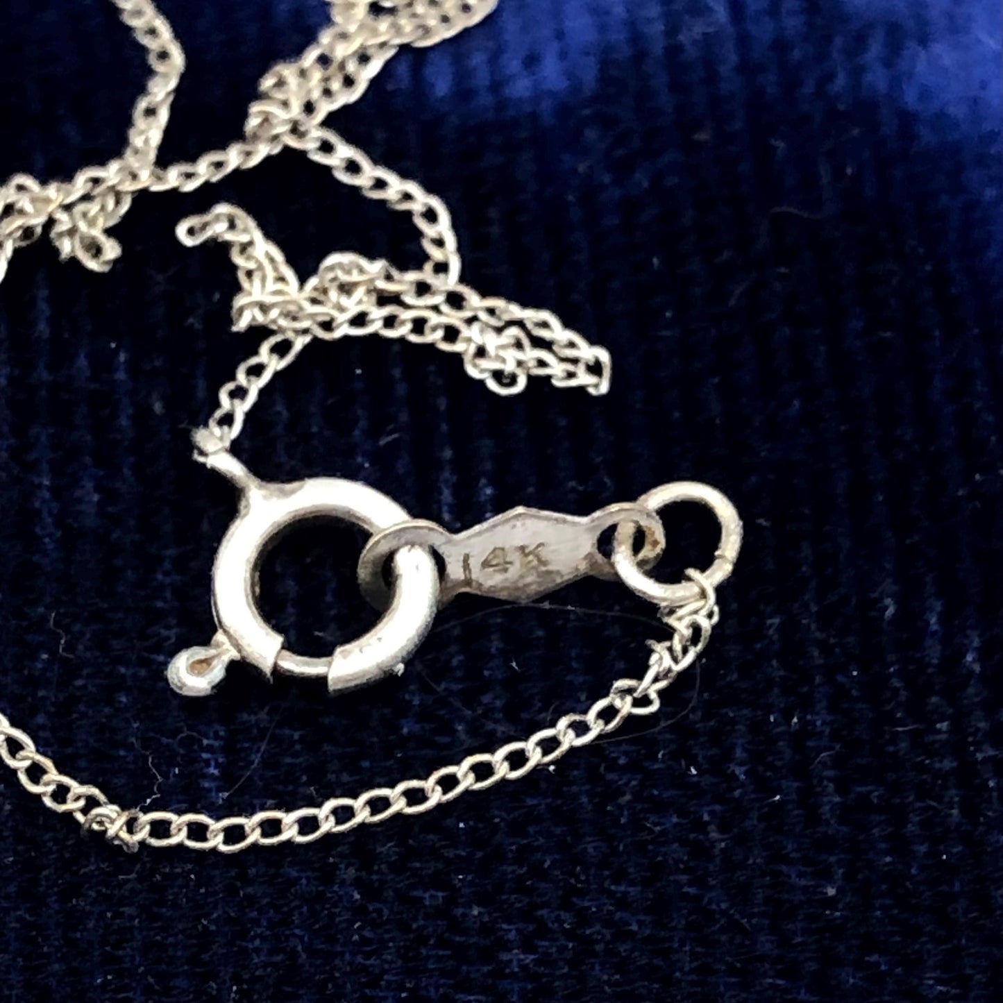 Vintage 14k White Gold Pearl Pendant Necklace: 1960s Bridal Choker, 15.25"