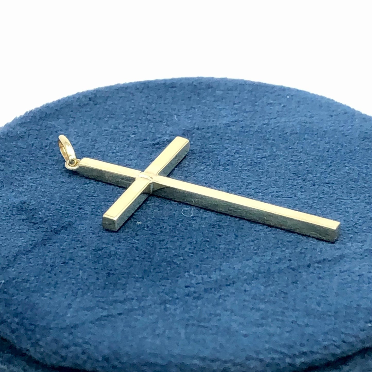 Vintage Simple 14k Yellow Gold Cross Pendant, Religious Jewelry