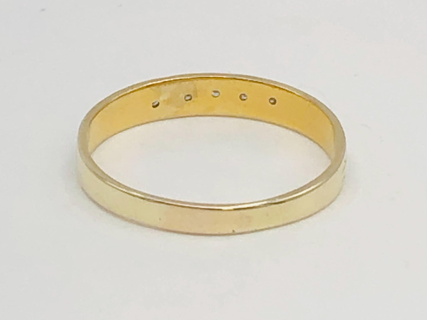Diamond Wedding Band - Vintage Solid 10k Yellow Gold - Stacking Ring - Size 8.75 - Fine Jewelry