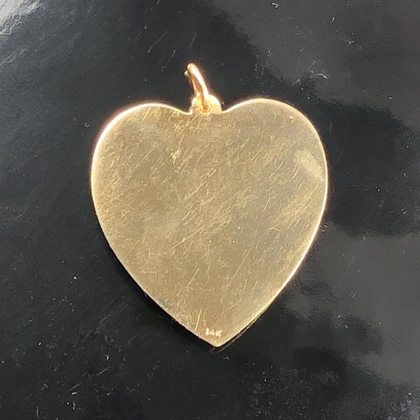 Vintage Large 14k Gold Jeweled Love Birds Heart Pendant with Purple Sapphires and Rubies, 3-D Charm