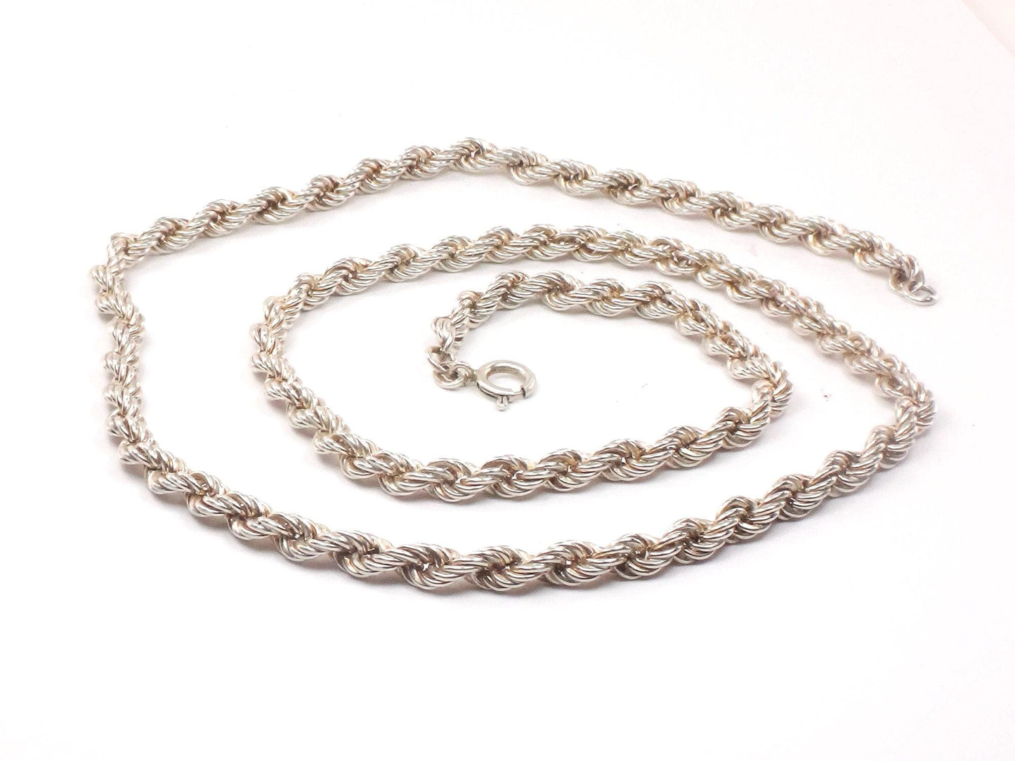 Vintage Sterling Silver Rope Chain Twisted Link Chain - 24" 22.6 grams
