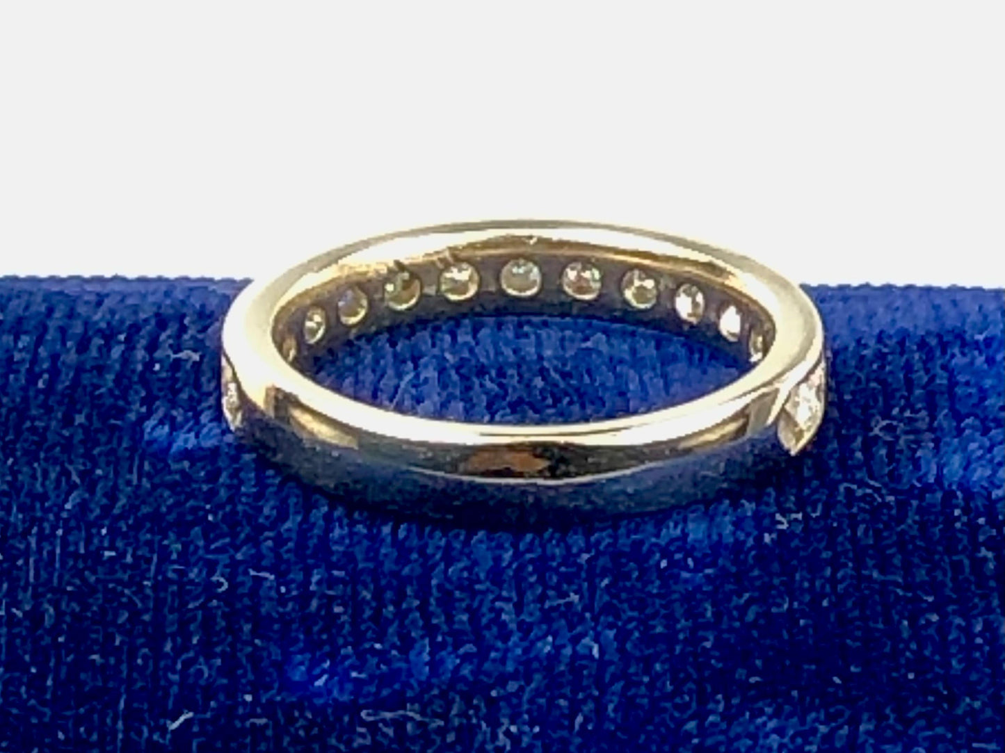 Vintage 14k White Gold Diamond Wedding Band, .75 Carat, Size 7.25