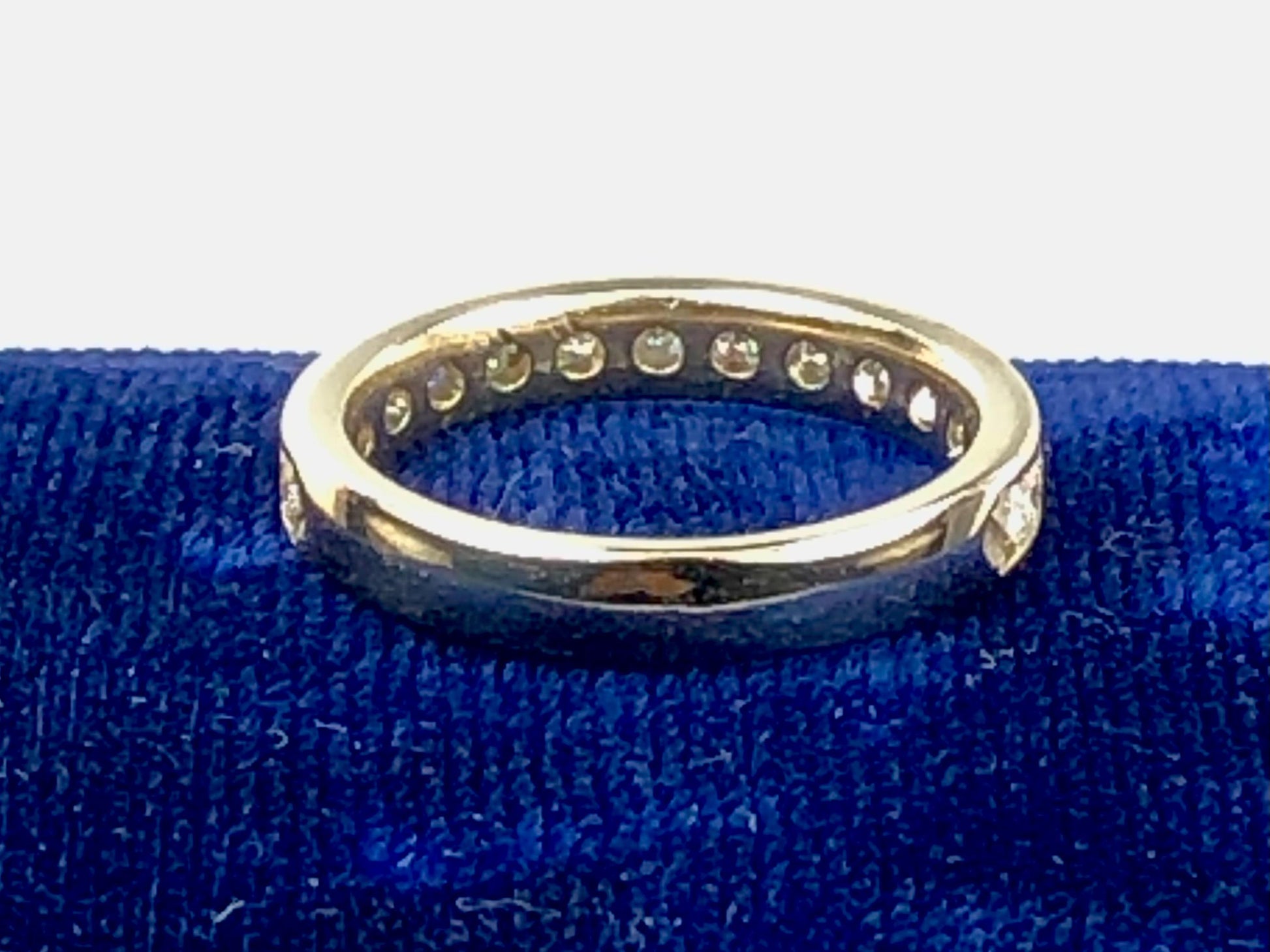 Vintage 14k White Gold Diamond Wedding Band, .75 Carat, Size 7.25