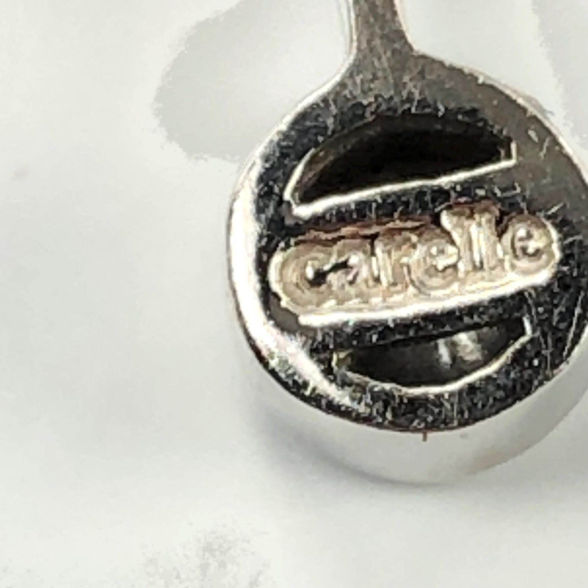 Vintage Carelle 18k White Gold Three Diamond Drop Necklace Approx. 1/2 Carat 16"