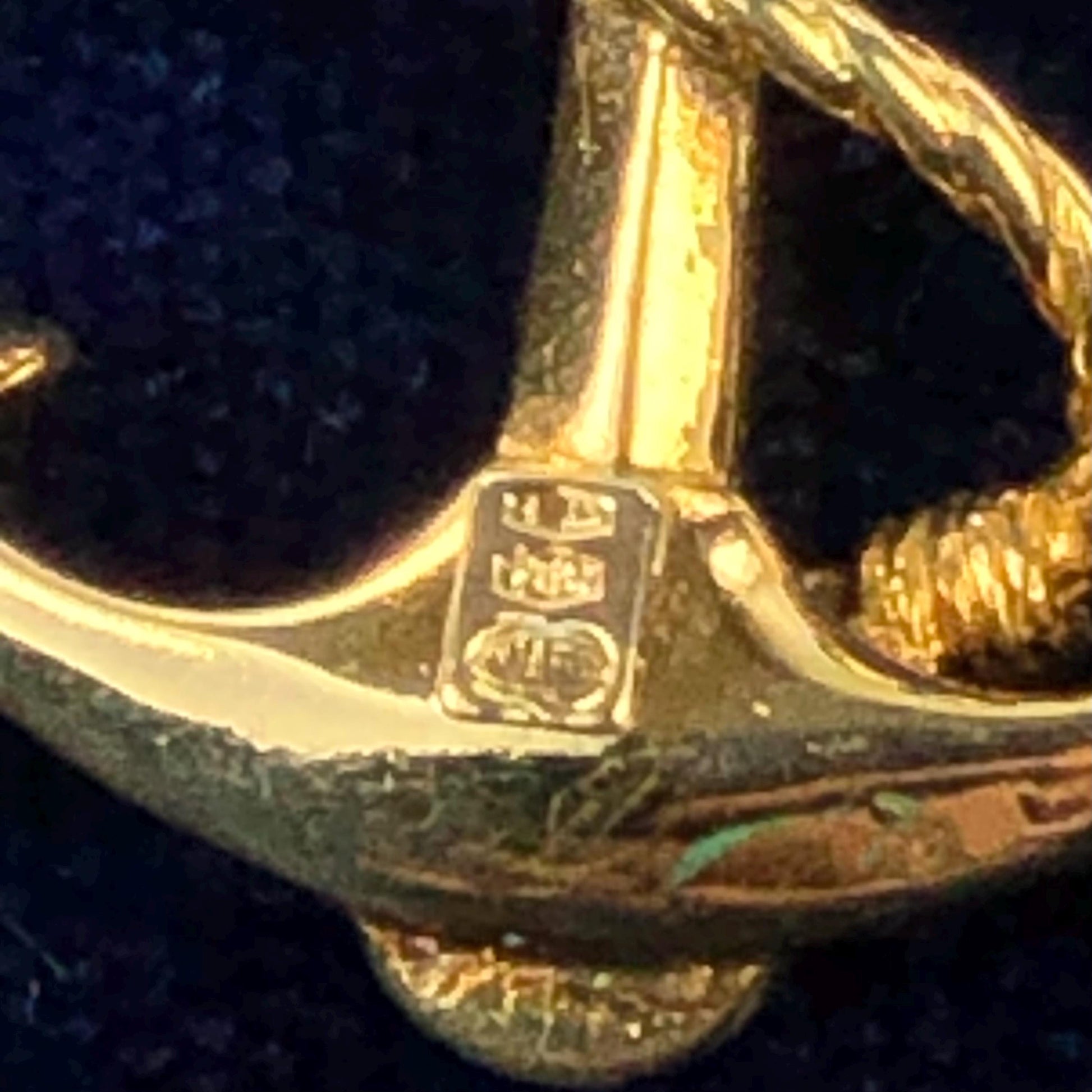 Vintage Large 18k Yellow Gold Anchor Pendant Religious Hope Charm - 3-D Good Luck Charm