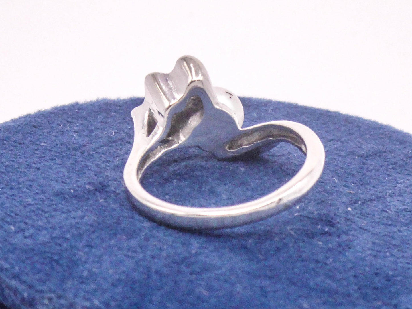 Vintage 14k White Gold White Cultured Pearl Ring Modern Style June Birthstone Ring Size 5.5