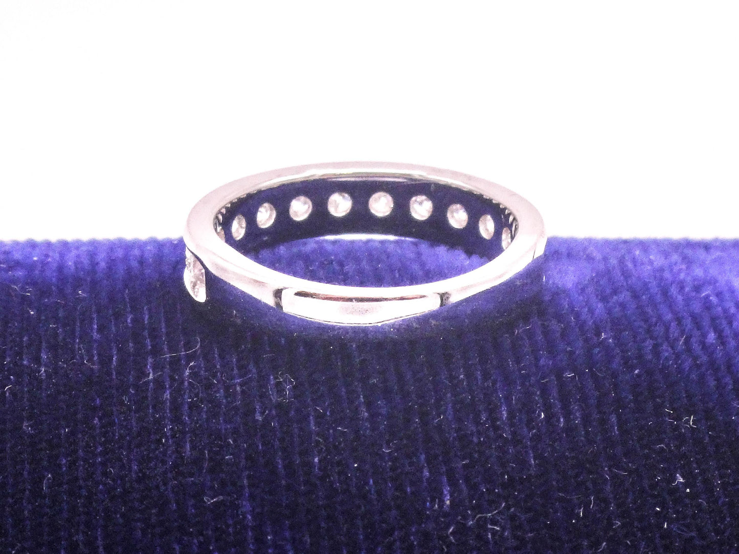 Vintage 14k White Gold Channel Set Natural Diamond Wedding Band, Approximately .75 CTS TDW Size 7