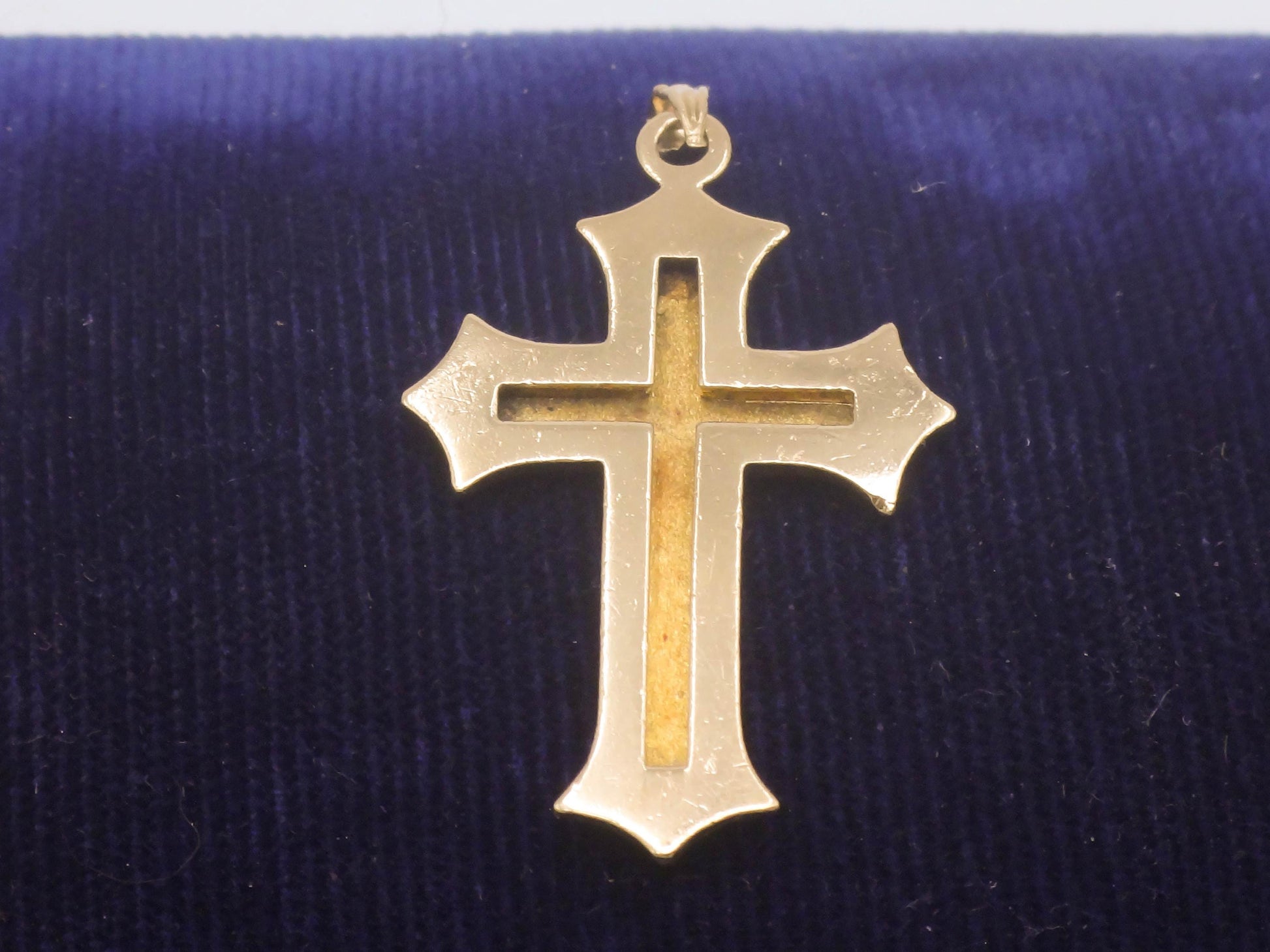 Vintage 14k Gold Engraved Cross - Esemco Ornate Fleury Style Cross
