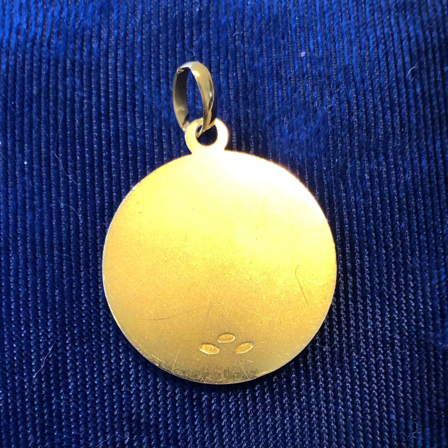 Vintage 18k Yellow Solid Gold Saint Anthony Charm Pendant