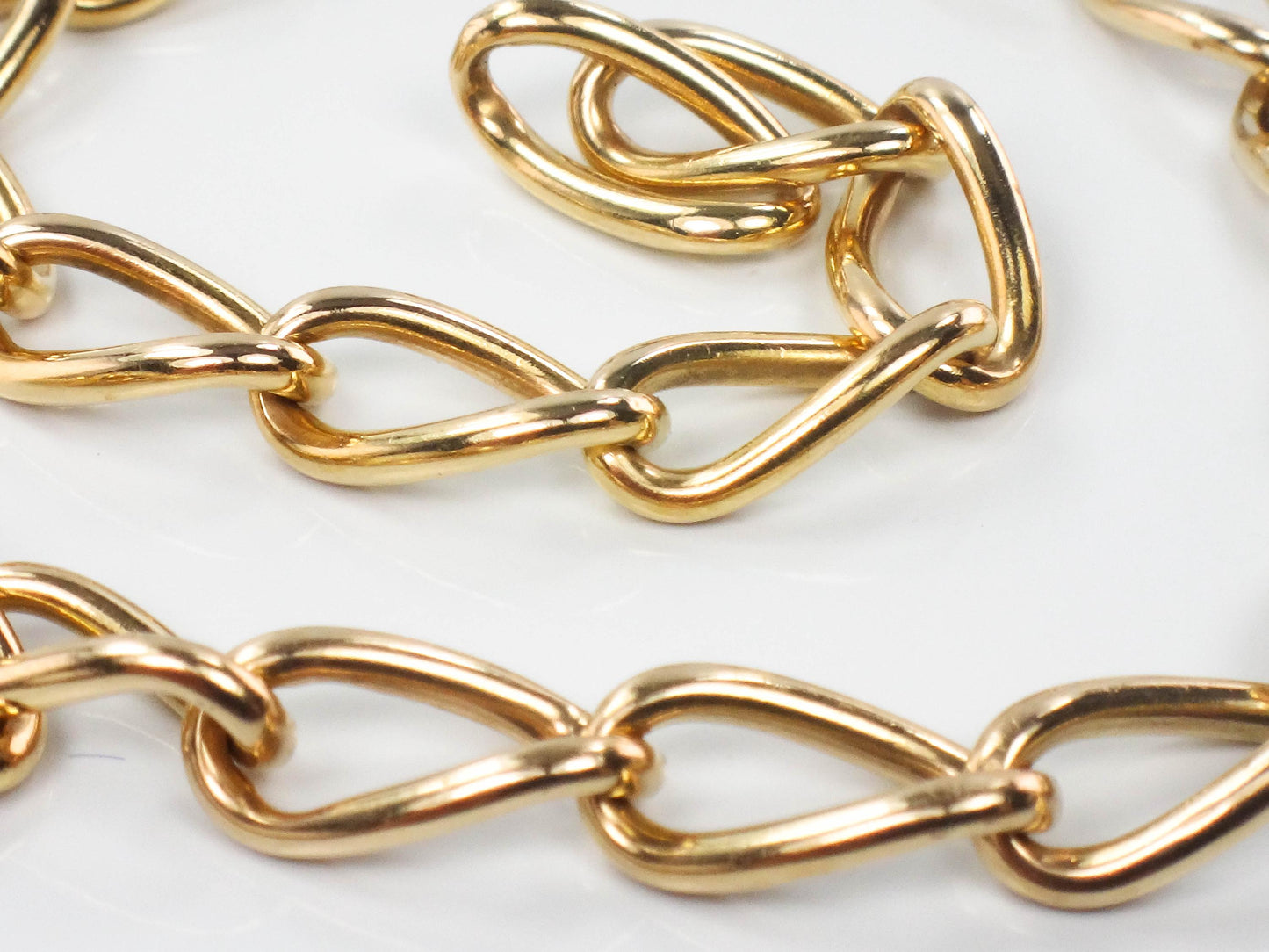 Vintage 14k Yellow Gold Link Bracelet, Solid Gold Bracelet 7 1/2"