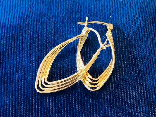 Vintage 14k Yellow Gold U Shape Hoop Earrings