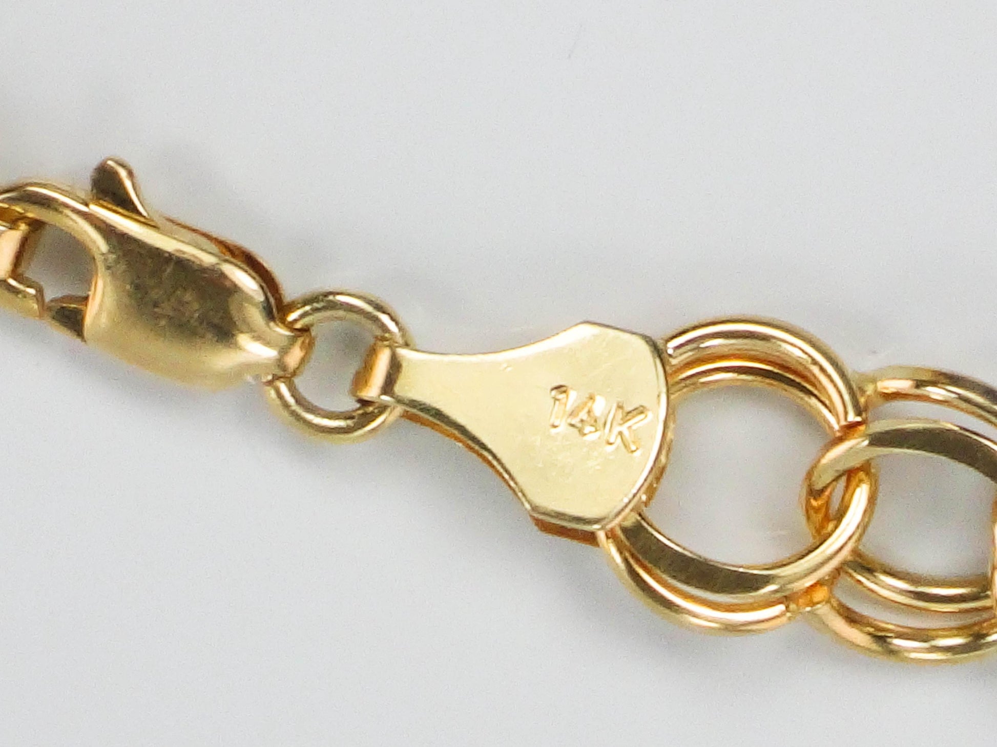 Vintage 14k Yellow Gold Double Link Charm Bracelet with Solid Gold Links 8"