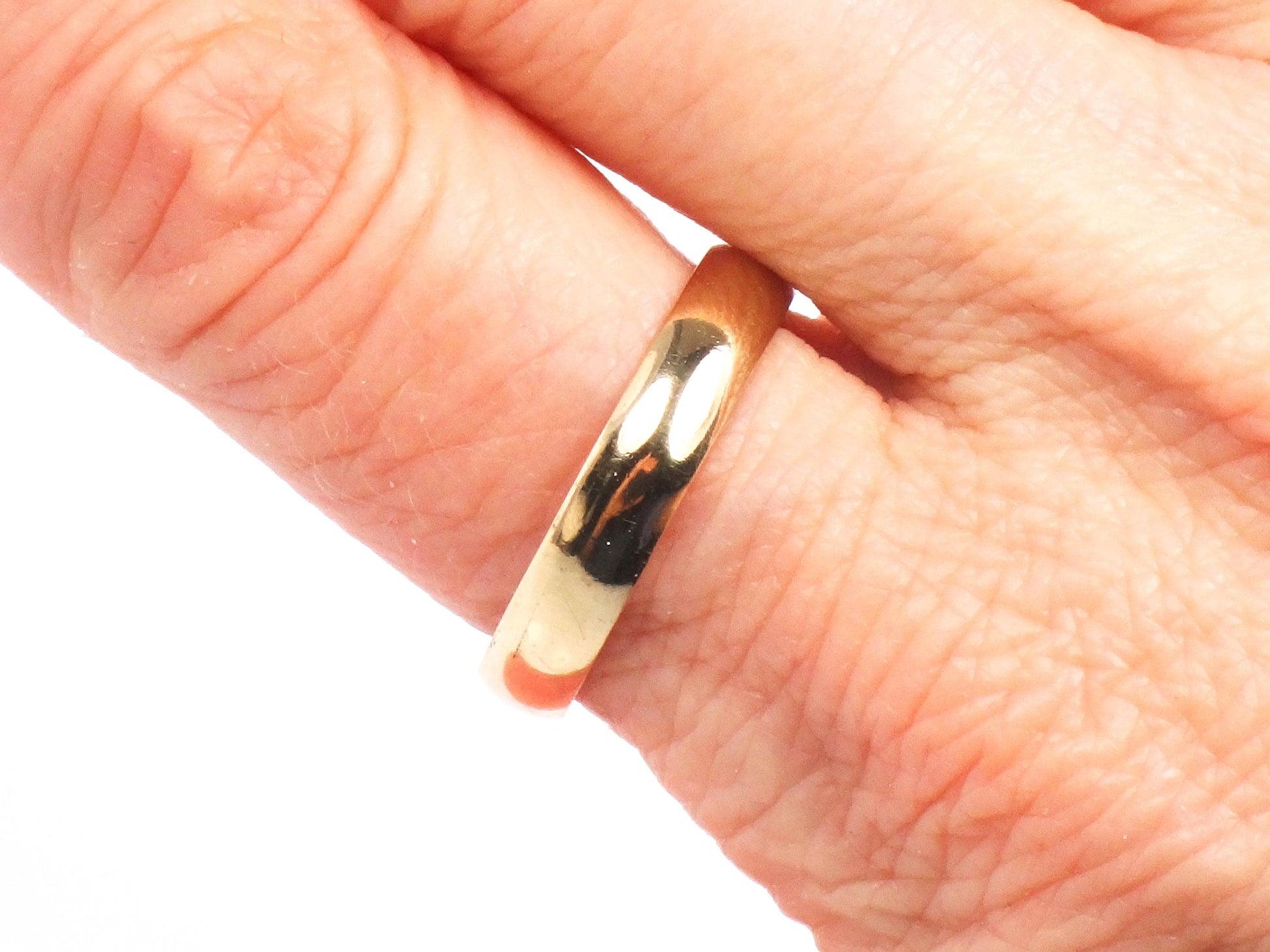 Vintage 14k Solid Yellow Gold 4 mm Wedding Band Size 9.25